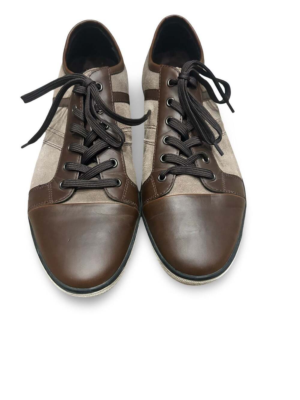 Kenneth Cole New York Caden Low Brown Leather and Suede Fashion Sneakers